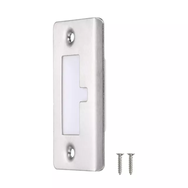 76mm x 40mm 201 Stainless Steel Door Latch Deadbolt Strike Plate, Silver