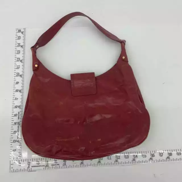Kate Landry Red Leather Top Handle Purse Bag Satchel for Women 2
