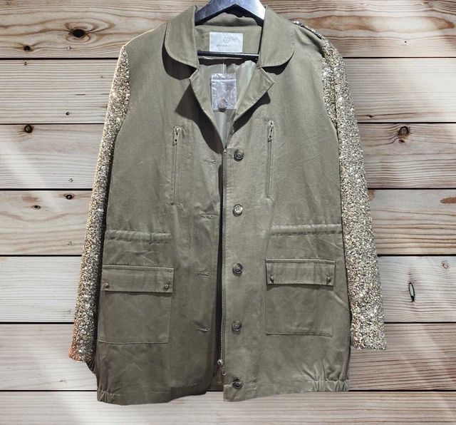Khaki sequin deals jacket