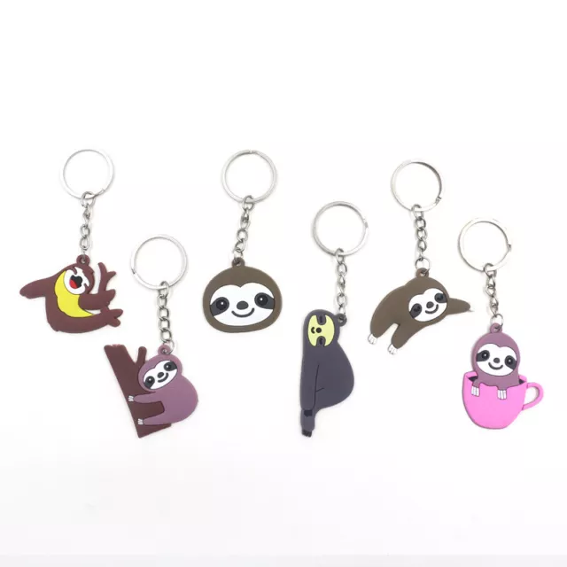 Cute Cartoon Animal Sloth Keychain Key Ring Holder Bag Handbag Pendant Jewelry .