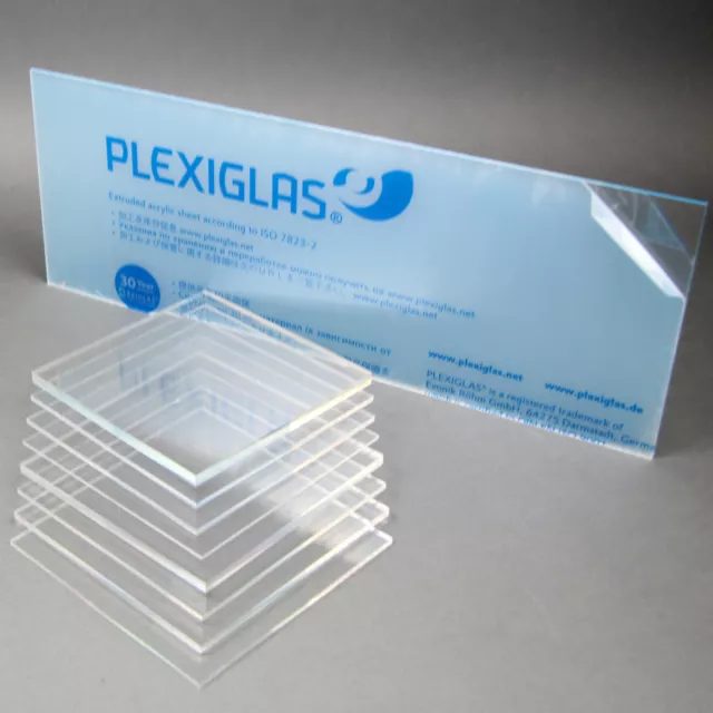 PLEXIGLAS ® SCHEIBE ACRYLGLAS (27,50-123,00€/m²) 2-10mm GLASKLAR **NACH WUNSCH**