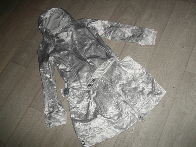 Imper Long à Capuche Cop Copine Taille 38 Kaki Rayures - Occasion Très Bon état, Style Imperméable Vintage