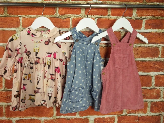 Pacchetto Abito Bambina Età 6-9 Mesi Next H&M Pinafore Camicetta Bambino 74Cm