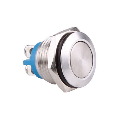 2 PIEZAS 16 mm botón de timbre de metal acero inoxidable botón interruptor de presión impermeable F3