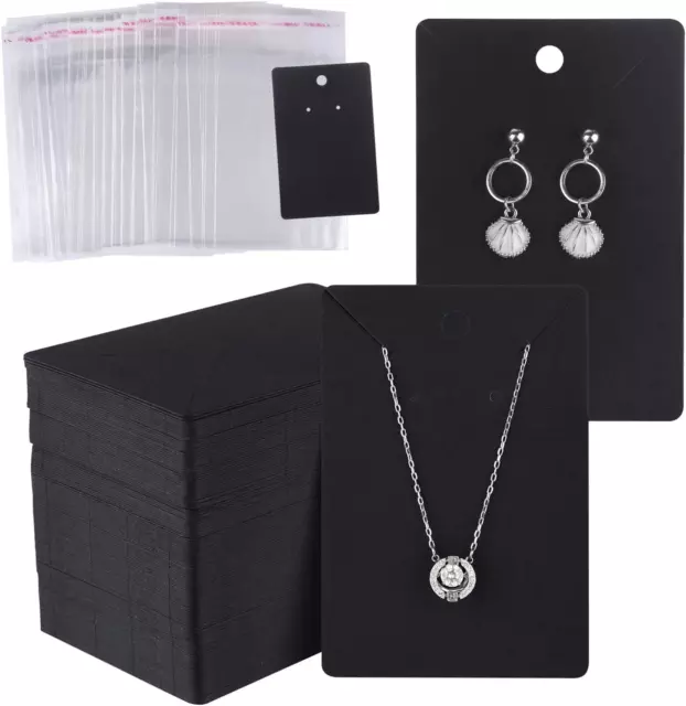 150 Set Earring Display Card with 150 Pcs Self-Seal Bags, Earring Holder Card fo