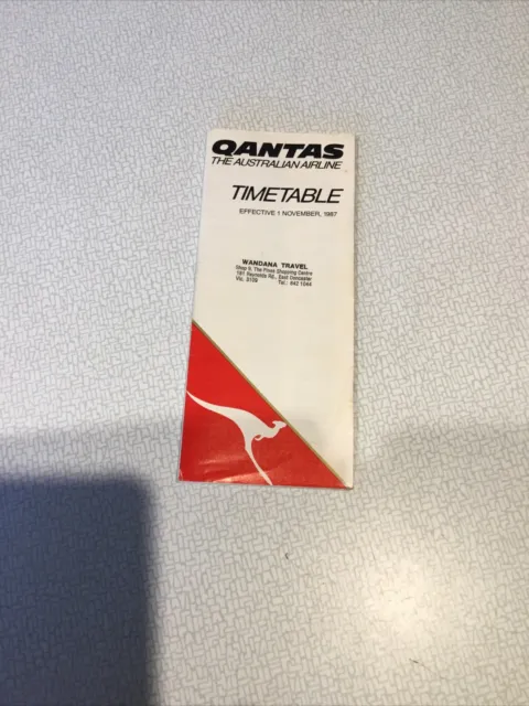 QANTAS World Timetable 1987.Vintage