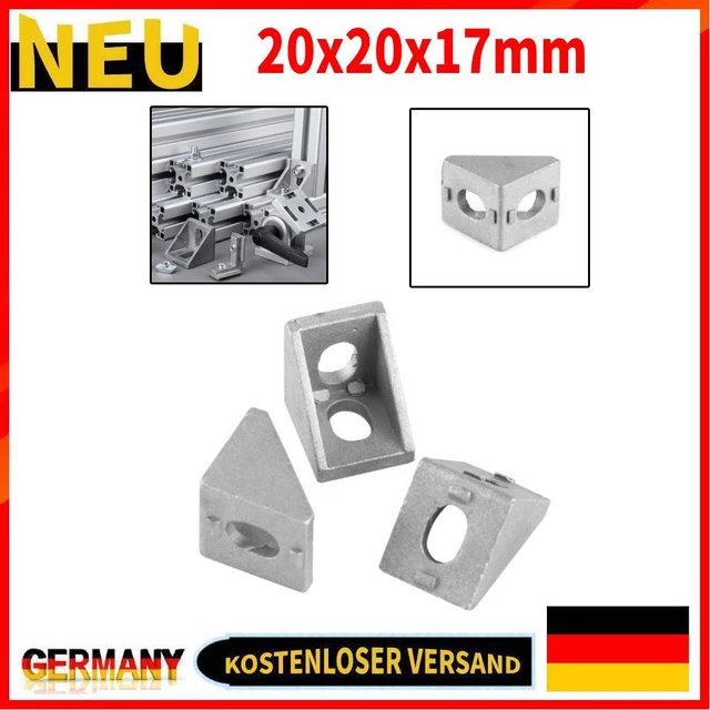 2x Alu Eckwinkel 76mm Schwarz - 90° Verbinder Für 4080 Aluprofile & DIY Projekte