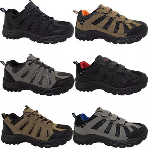 New Mens Touch Fastening Hiking Boots Walking Trekking Trail Trainers shoes Size