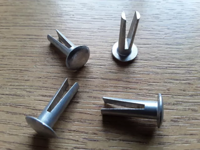 Rivetti in alluminio testa ovale 5 mm x 16 mm gamba divisa biforcata quantità 4