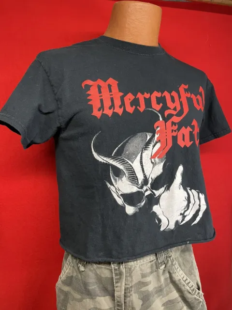 Vintage Mercyful Fate Women's Concert T-Shirt Crop Top King Diamond. Medium