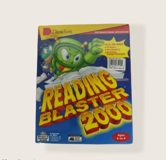Reading Blaster 2000 New Davidson 1996 Windows 95 3.1 Macintosh Vintage CD-ROM
