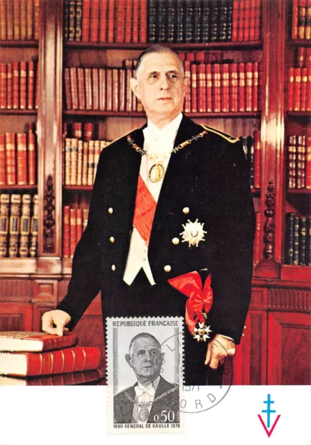 Card Maximum FDC France General de Gaulle November 1971