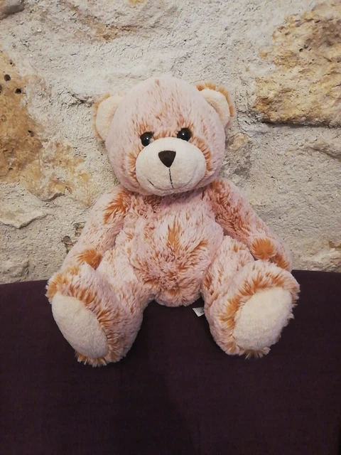 Doudou Peluche Dani Creations Ours Beige Orange Marron Chiné Tout Doux Poilu