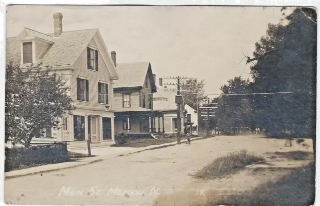 Main Street, Millbridge, Maine Old Real Photo Postcard