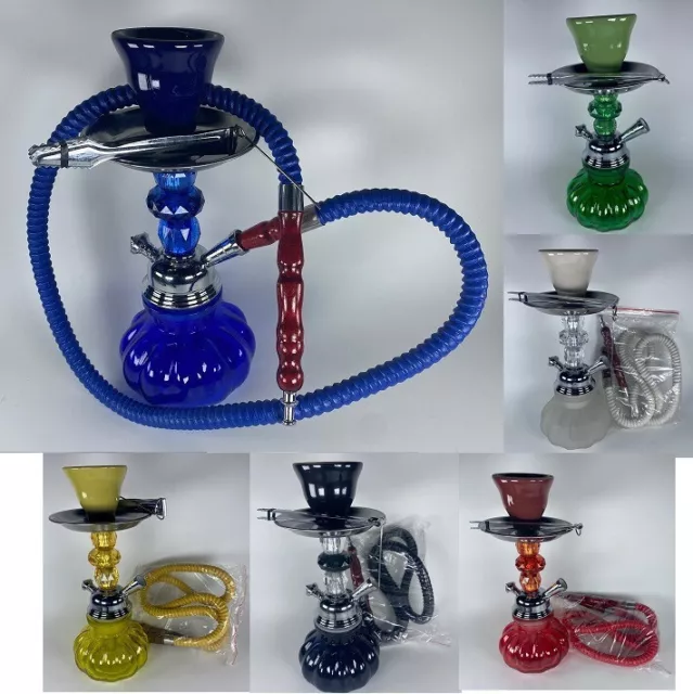 Mini Shisha Wasserpfeife Nargile Schlauch Hookah Holz Metall Bowl Zange Ascher