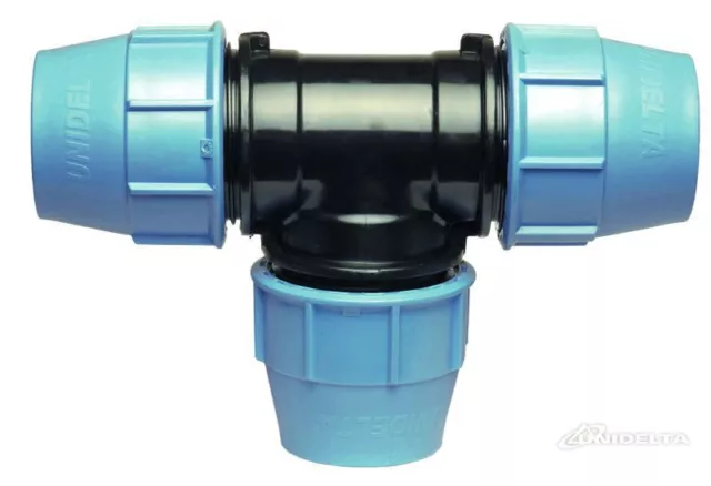 Tee 90° Compression Fitting for Blue Water/MDPE/Alkathene Pipe