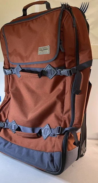 LL Bean Approach Extra Large Rolling Suitcase Brown Black And Gray