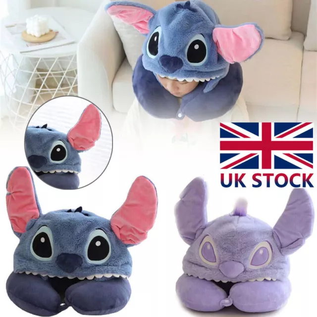 Lilo Stitch U Shape Neck Pillow Plush Toy Doll Stuffed Travel Airplane Xmas Gift