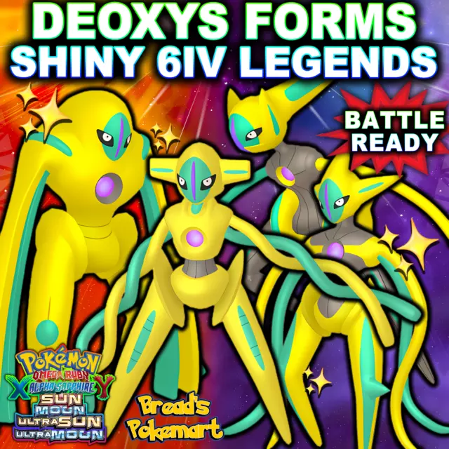 4x Deoxys ✨ SHINY 6IV ✨ Pokemon HOME Transfer - All Mythical Forms Atk,  Spe, Def