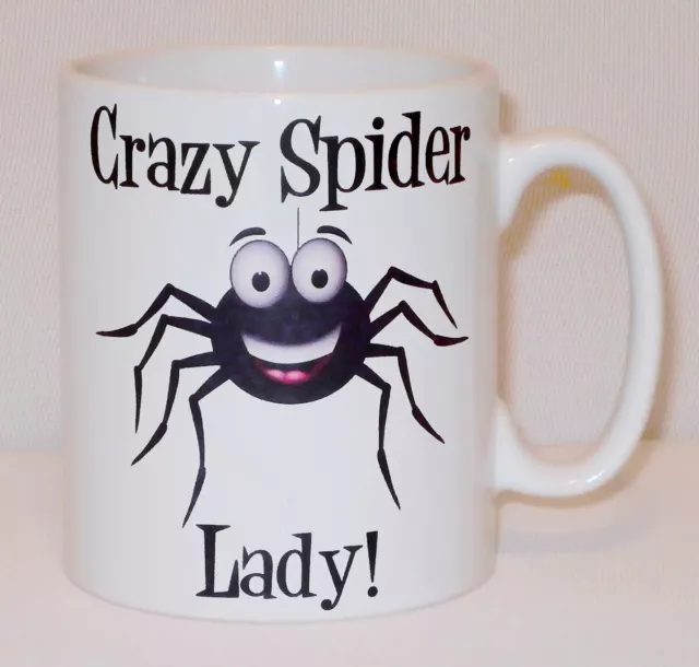 Crazy Spider Lady Mug Can Personalise Funny Animal Lover Beware Arachnid Gift