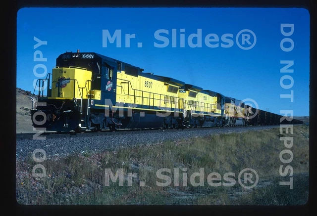 Original Slide C&NW System Chicago & North Western New C40-8 8507 & 2 Action