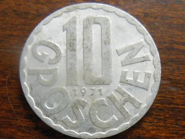 1971 Austrian Ten Groschen Coin