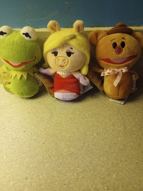 Lot of 3 Hallmark IttyBittys Muppets Kermit Miss Piggy Fozzie Bear Plush Figure