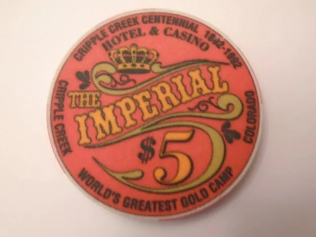 $5 THE IMPERIAL CRIPPLE CREEK CO Casino Poker Chip