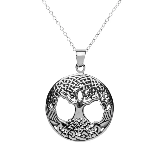 Pendant Necklace Sterling Silver 925 Round Celtic Tree of Life - 81stgeneration