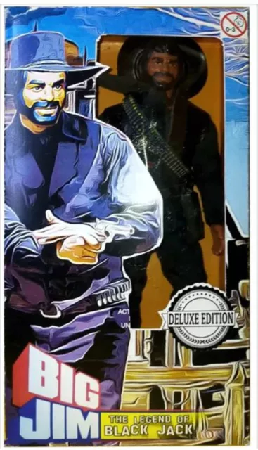 🥇 Big Jim Mattel Inedito 💪 The Whip Legend Black Jack 💪''75 Original Box New!