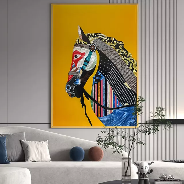 36"Home wall decor Art Handpainted Oil painting Modern Abstract Horse on canvas