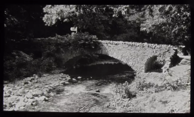 Glass Magic Lantern Slide BRIDGE NEAR THE WATERSMEET LYNMOUTH C1920 PHOTO DEVON