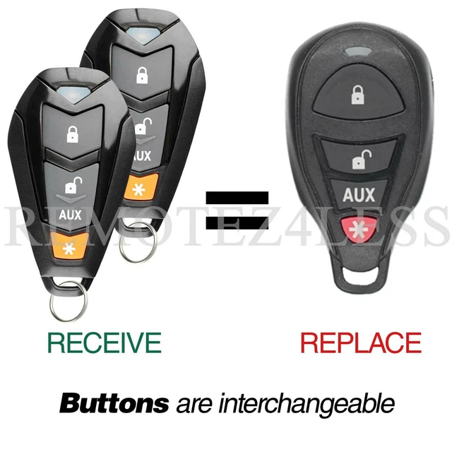 Python 7145P 4-Button Replacement Remote - 1-Way Transmitter With Blue LED Light