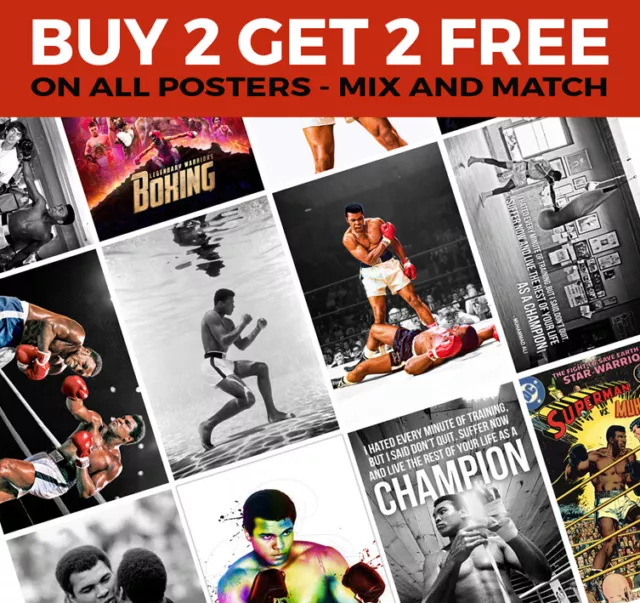 Muhammad Ali Boxing Gym Posters Art Prints A4 A3 - Buy 2 Get 2 FREE!