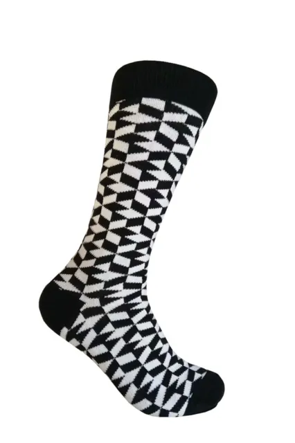 White（off White ）/Black  Dress Socks  for Men