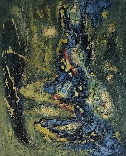 Tableau Ancien, Abstraction, Huile Sur Toile, Peinture, XXe