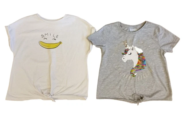 Pacchetto T-shirt a maniche corte bambina 7-8 anni top vestiti per bambini 2