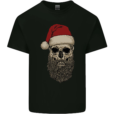 Santa Skull Gothic Heavy Metal Christmas Mens Cotton T-Shirt Tee Top