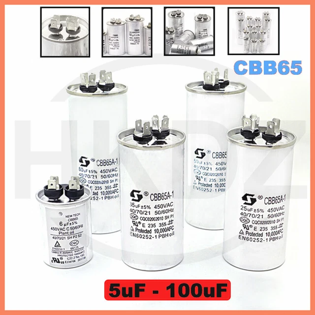 GTIWUNG CBB60 Kondensatoren 5µF 450V - 2 Stück Motorkondensator Für Pumpen & Waschmaschinen