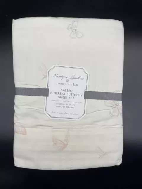 Pottery Barn Kids Monique Lhuillier Ethereal Butterfly Organic Full Sheets Nwt