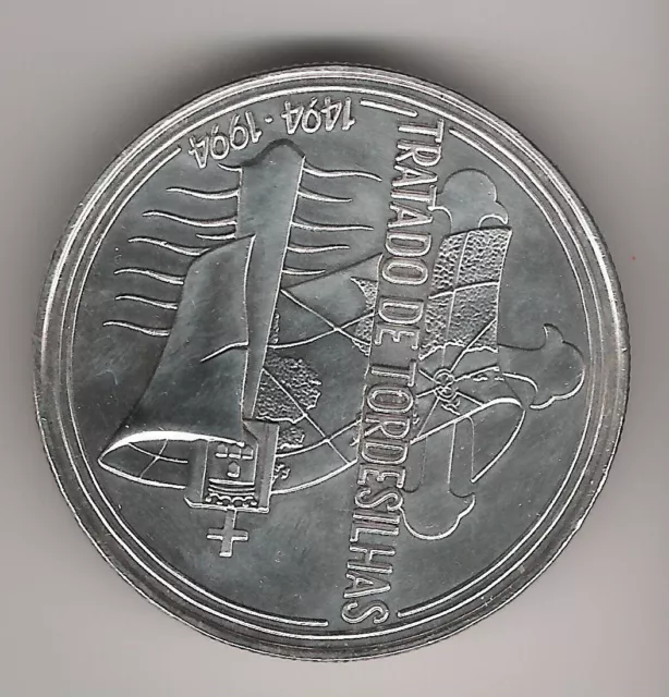 1000 Escudos De Plata Portugal 1994 Muy Bien Conservada.