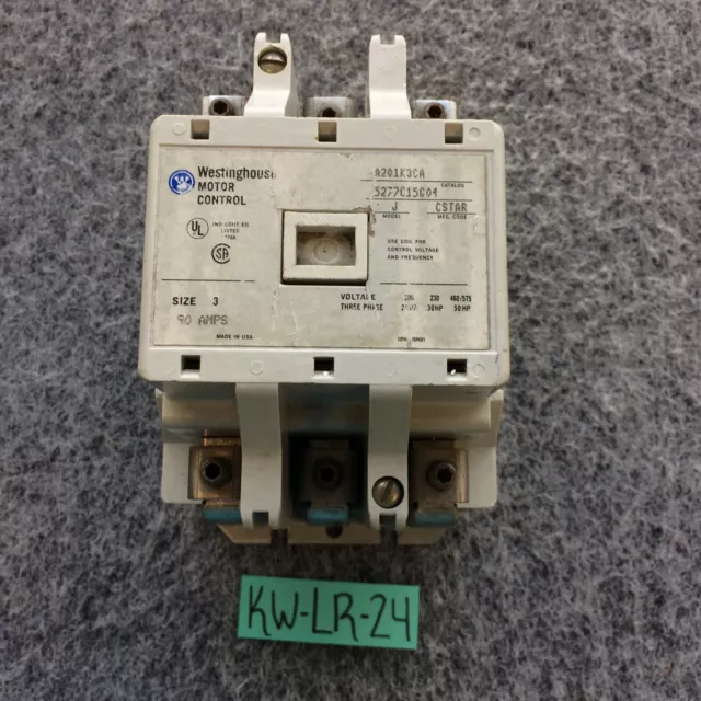 USED Westinghouse A201K3CA 90 Amp Model J Contactor Size 3 120V Coil