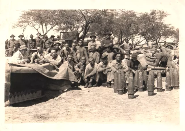 Orig. Vintage Photo Coast Artillery Gun Position 155 mm Shells Hawaii c. 1925