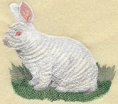Embroidered Long-Sleeved T-Shirt - New Zealand White Rabbit M1733 Size S - XXL