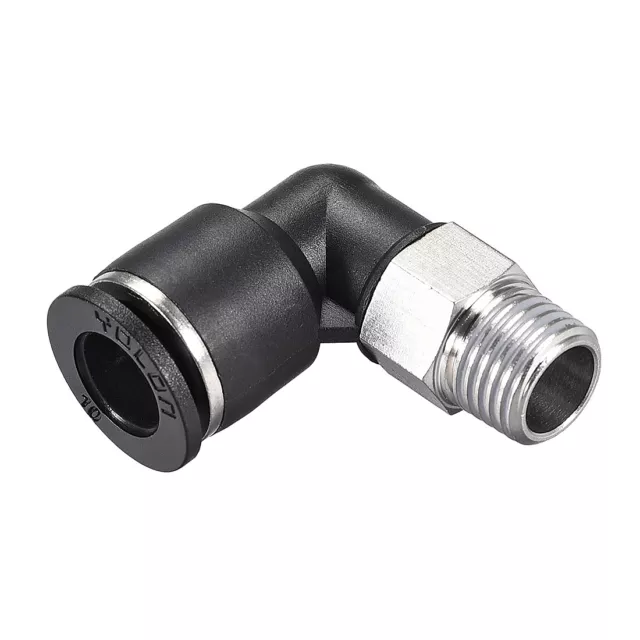 Push to Connect Tube Fitting Male Elbow 10mm Tube OD x1/4 NPT Push Fit Lock