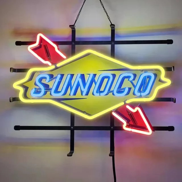 Sunoco Gas Gasoline Station Neon Light Sign Wall Decor Artwork Gift 24"x20"