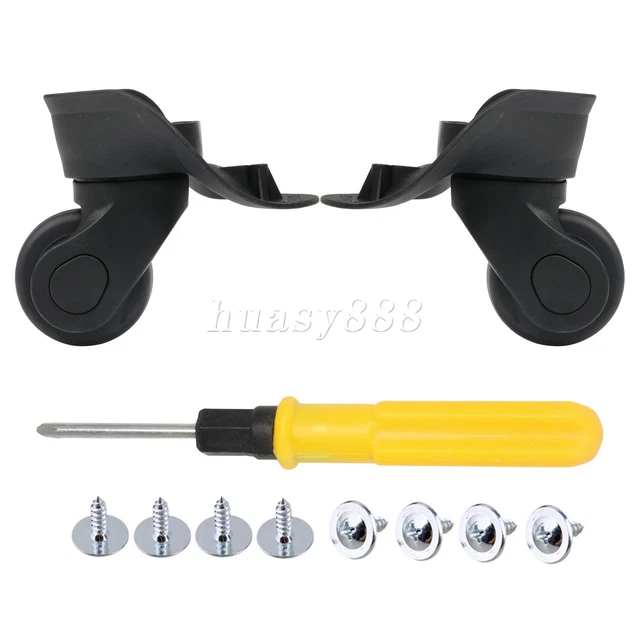 2 x Plastic Luggage Wheel (Left & Right) W041 for Bags Luggage Trolley Case