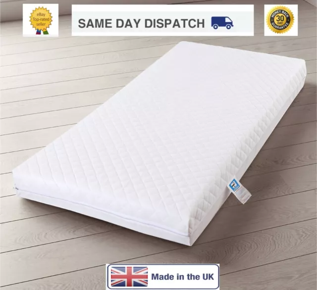 BABY COT BED CRIB MATTRESS - SUPER SOFT BREATHABLE WATERPROOF 120 x 60 x 7.5