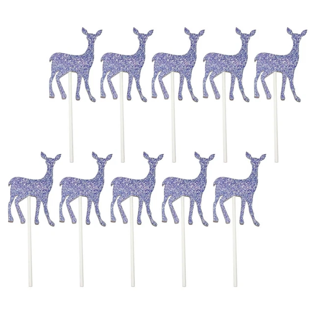 10 piezas Deer Cupcake Toppers Sika Deer Cake Topper