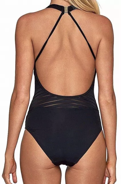 Jets by Jessika Allen Parallels High Neck One-Piece Swimsuit Sz.6US/10AU 149545 2